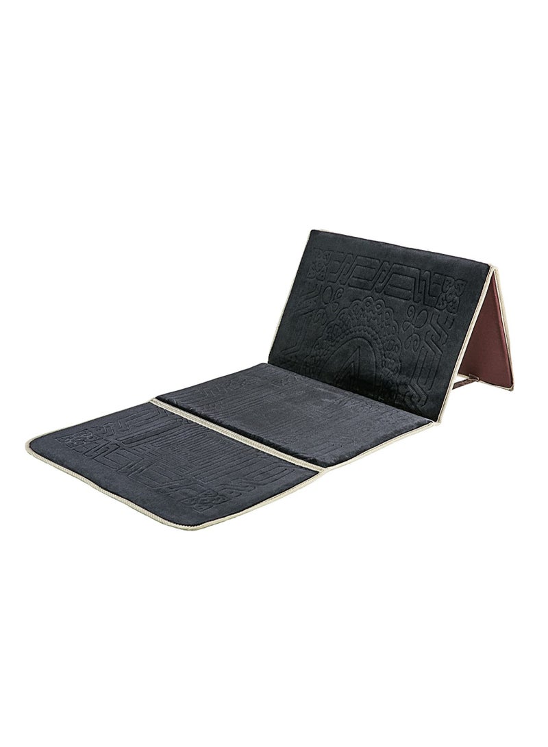 2-In-1 Foldable Prayer Mat And Backrest Black 110x54centimeter - Image 1