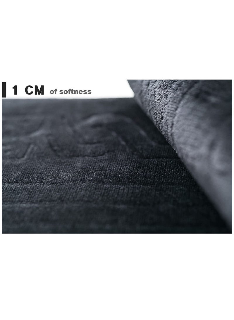 2-In-1 Foldable Prayer Mat And Backrest Black 110x54centimeter - Image 3