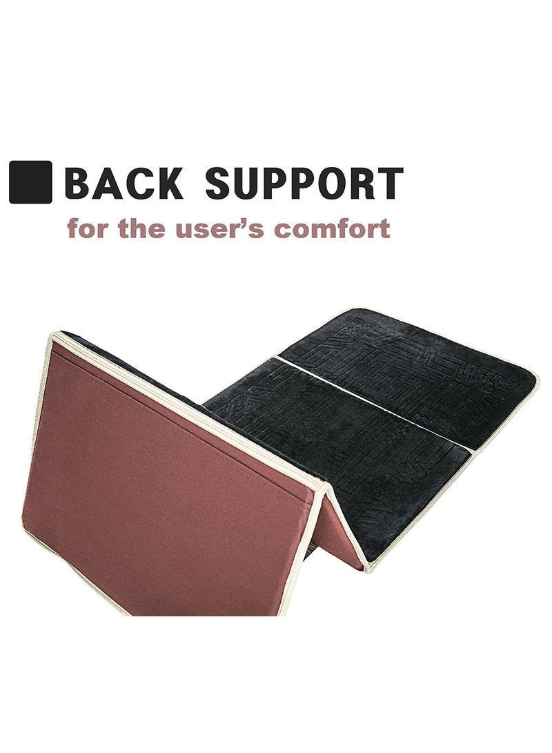 2-In-1 Foldable Prayer Mat And Backrest Black 110x54centimeter - Image 2