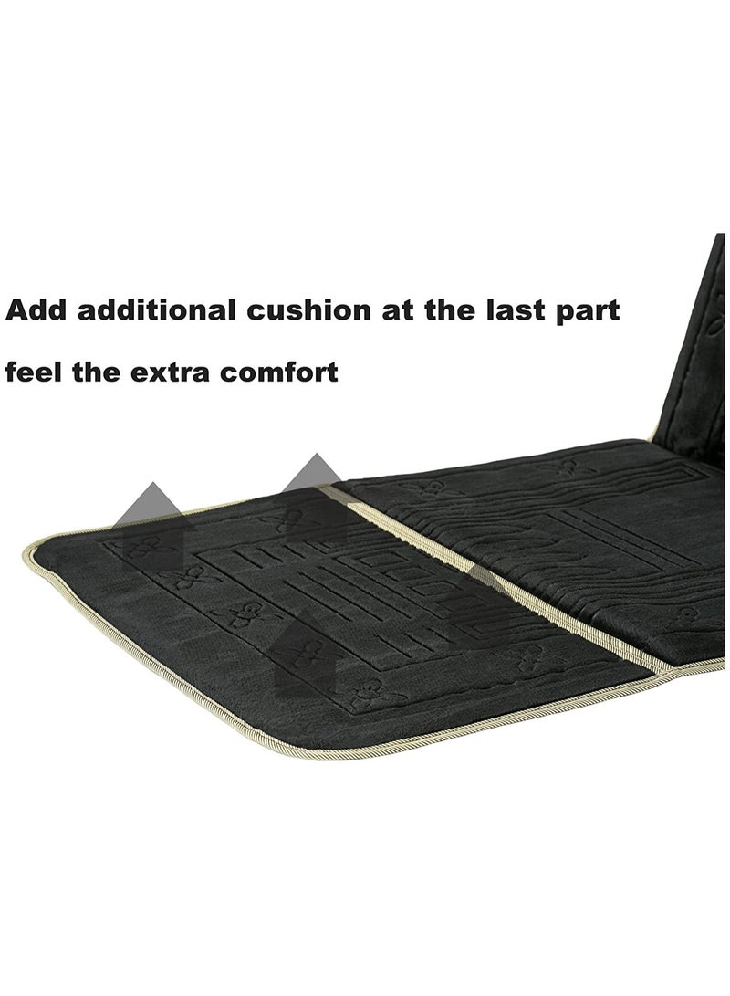 2-In-1 Foldable Prayer Mat And Backrest Black 110x54centimeter - Image 5