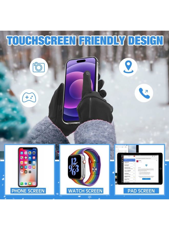 Frienda 2 Pcs Balaclava Ski Mask Gloves Set Winter Windproof Mask with Touchscreen Gloves for Men Women Cold Weather Riding, Grey, One size - Image 4