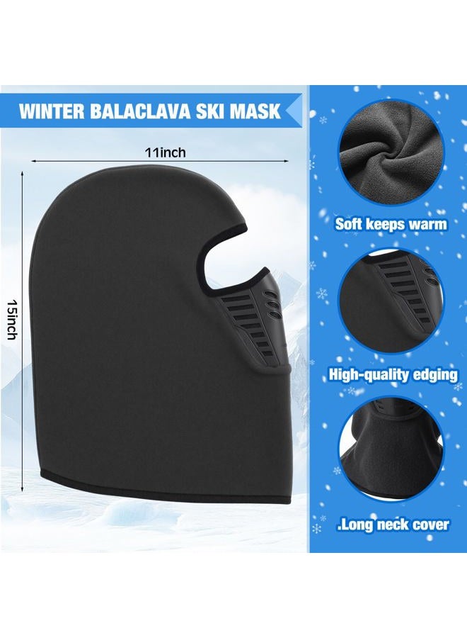 Frienda 2 Pcs Balaclava Ski Mask Gloves Set Winter Windproof Mask with Touchscreen Gloves for Men Women Cold Weather Riding, Grey, One size - Image 2