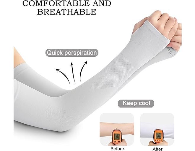 AZARIA Hand Gloves for Sun Protection Arm Sleeves for Men & Women, UPF 50 Arm Cover for Biking, Cricket, Cycling, Golf & Outdoor Sports, Arm Protection Sleeves for Women - Image 2