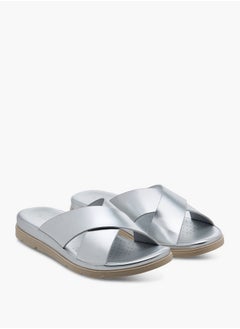 Le Confort Women's Solid Slip-On Cross Strap Sandals  - Image 1