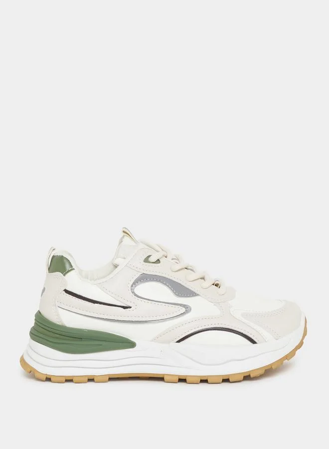Styli Color Block Lace Up Sneakers
