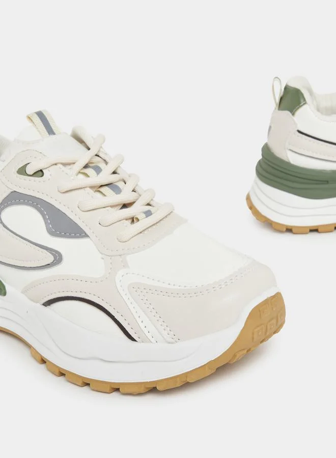 Styli Color Block Lace Up Sneakers