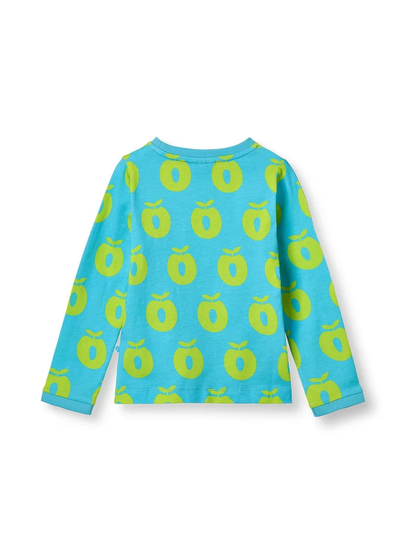 سموفولك بلوزة بأكمام طويلة مع تفاح