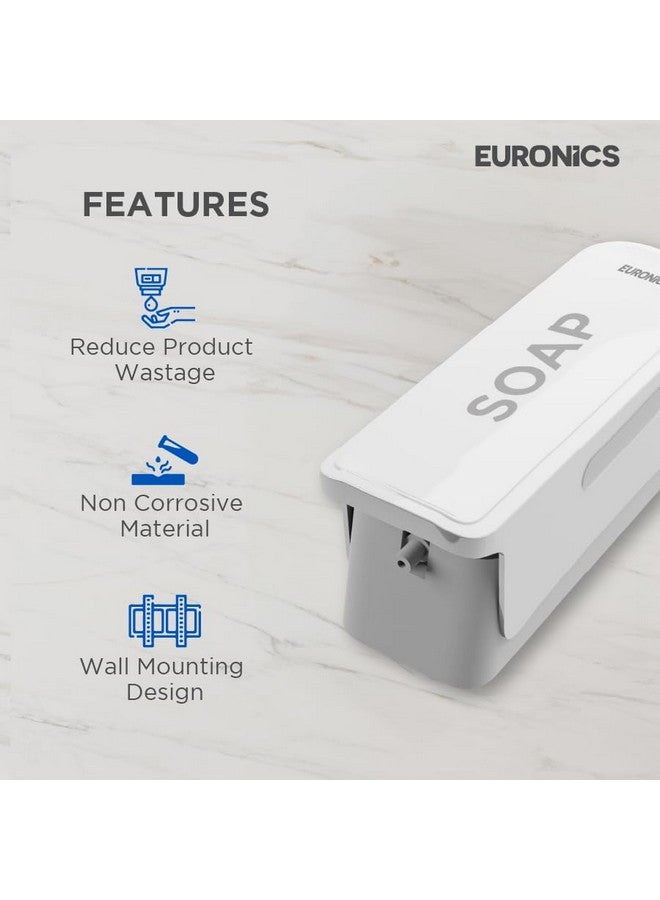 EURONICS Plastic 300 Ml Liquid Soap Dispenser For Bathroom & Offices | Wall Mounted | Ea51, White - Image 4