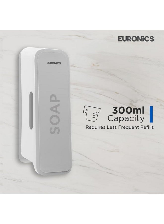 EURONICS Plastic 300 Ml Liquid Soap Dispenser For Bathroom & Offices | Wall Mounted | Ea51, White - Image 5