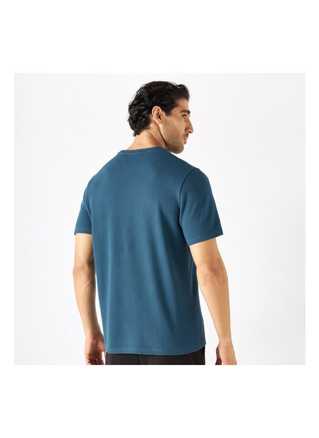 Iconic - Textured Crew Neck T-Shirt - Image 1