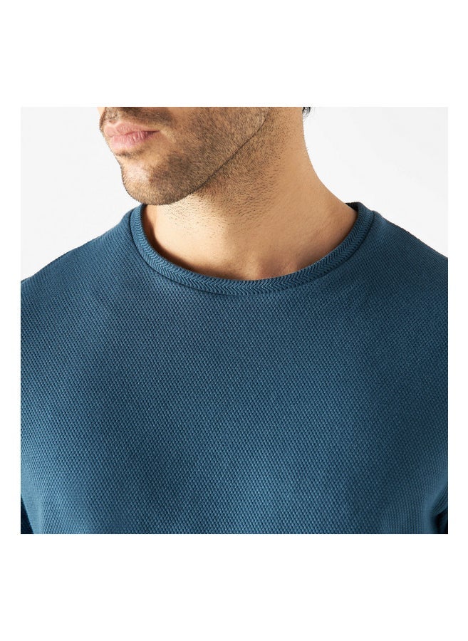 Iconic - Textured Crew Neck T-Shirt - Image 1