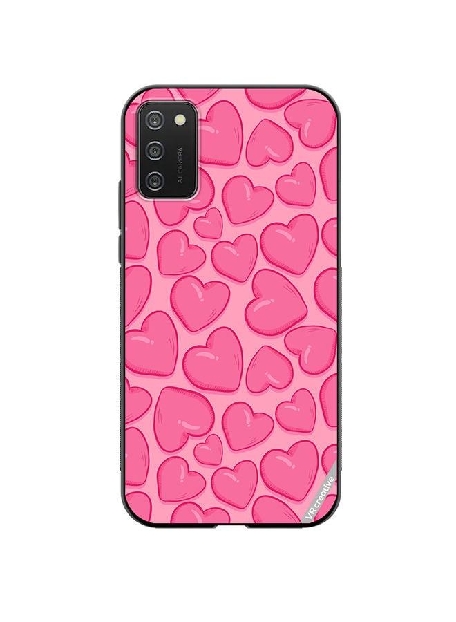 VR CREATIVE Protective Case Cover For Samsung Galaxy A03s Pink Herat Design Multicolour - Image 1