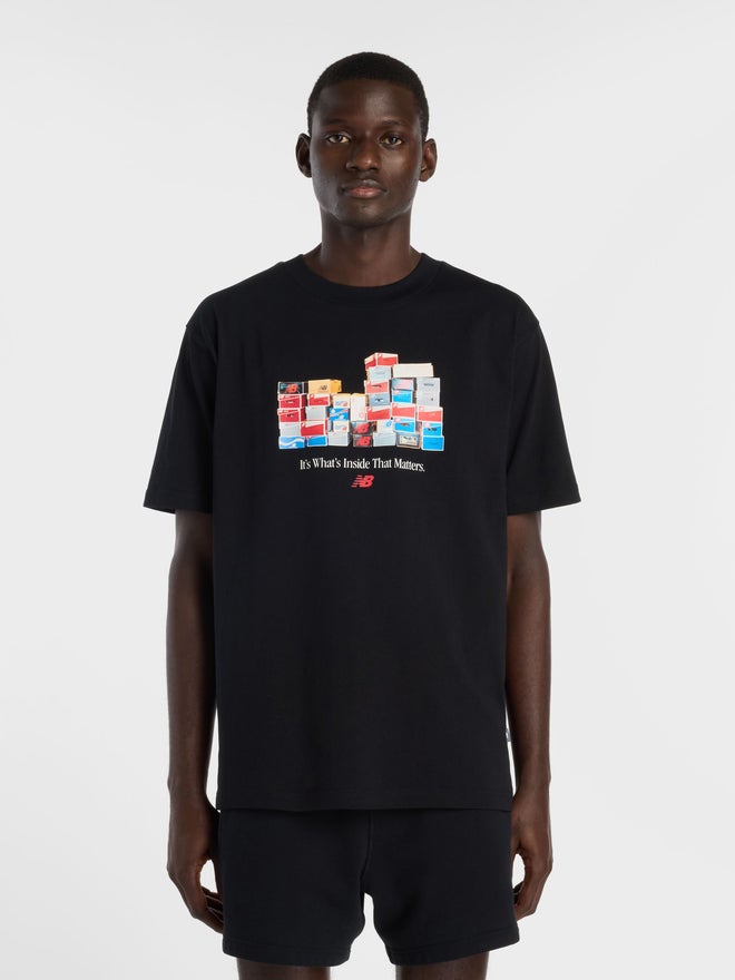 New Balance Black Graphic Print Relaxed Fit T-Shirt - Image 2