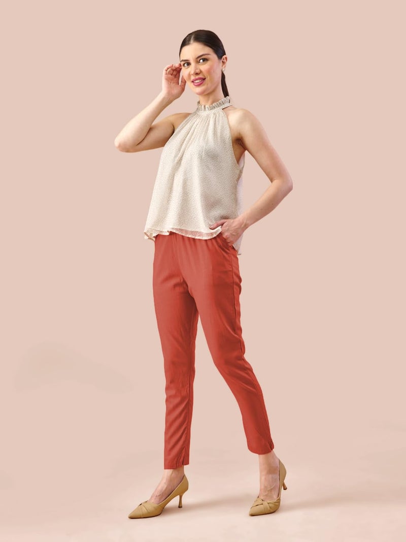 Lyra Cotton Pant for Women – Stylish & Comfortable Slub Cotton Blend with Lycra | Plus Fit | Cross Pocket Design | Color Lock Technology - Image 4
