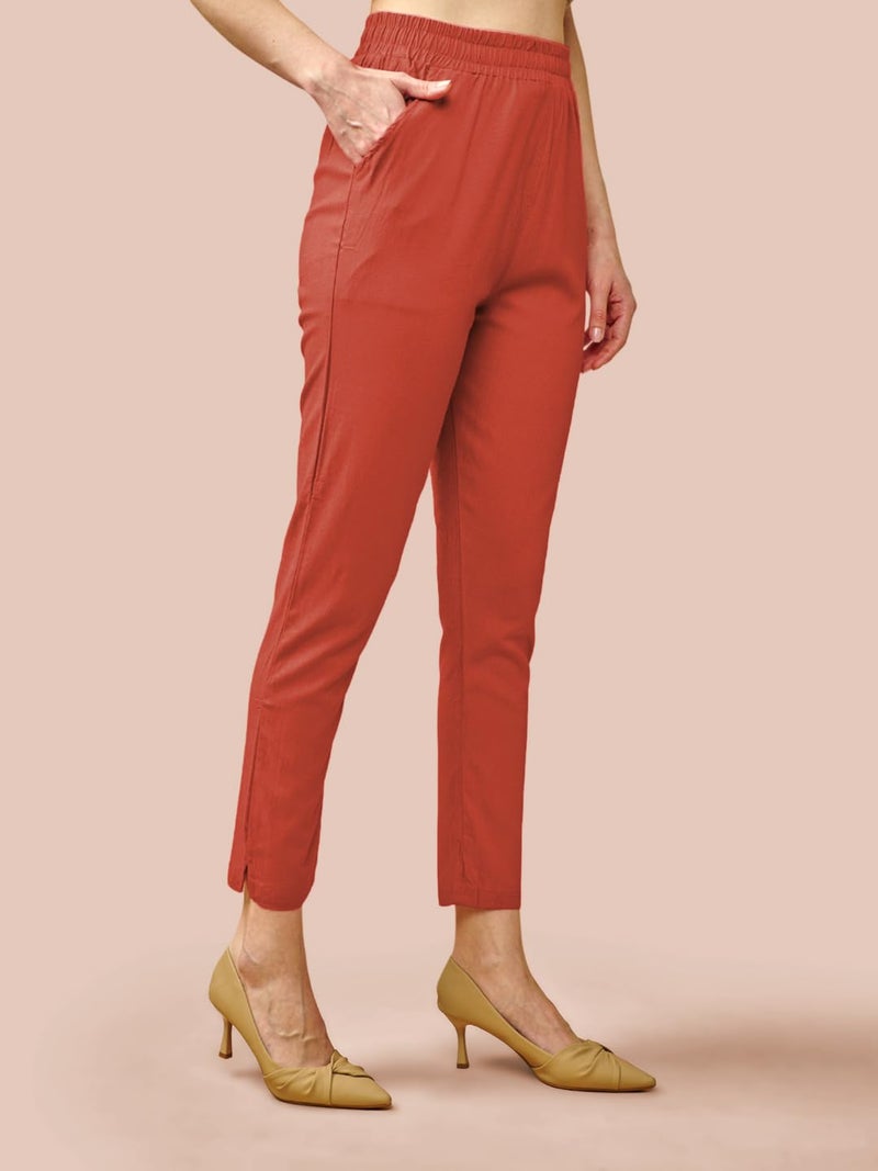 Lyra Cotton Pant for Women – Stylish & Comfortable Slub Cotton Blend with Lycra | Plus Fit | Cross Pocket Design | Color Lock Technology - Image 3