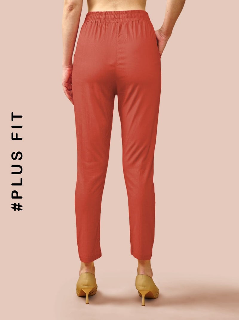 Lyra Cotton Pant for Women – Stylish & Comfortable Slub Cotton Blend with Lycra | Plus Fit | Cross Pocket Design | Color Lock Technology - Image 2