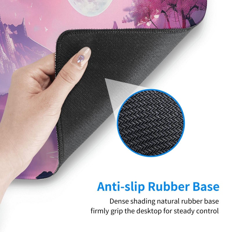 Brecoy Gaming Mouse Pad Desk Pad,Extended Big Mouse Pad,31.5x11.8 Inch Long Computer Keyboard Mouse Mat Mousepad with 3mm Non-Slip Base and Stitched Edge for Gaming and Officeâ€¦ (Pink Canyon) - Image 5