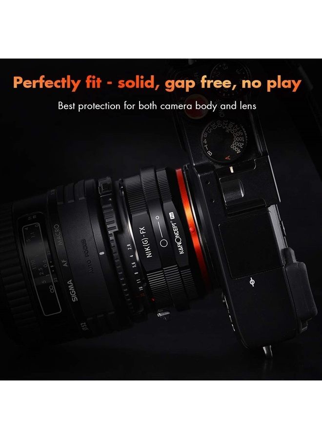 K&F Concept Lens Mount Adapter Compatible for Nikon G/F/AI/AIS/D/AF-S Mount Lens to Fujifilm Fuji X-Series X FX Mount Cameras with Matting Varnish Design for Fuji XT2 XT20 XE3 XT1 X-T2