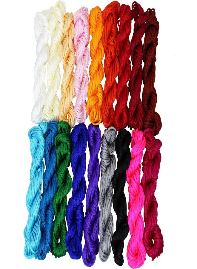 PAMIR TONG Assorted Nylon Satin Rattail Cord String 2mm Chinese Knot Beading Cord for Kumihimo, Bracelet, Necklace, Jewelry Mkaing & DIY Crafts 18 Colors 180 Yards. - Image 1