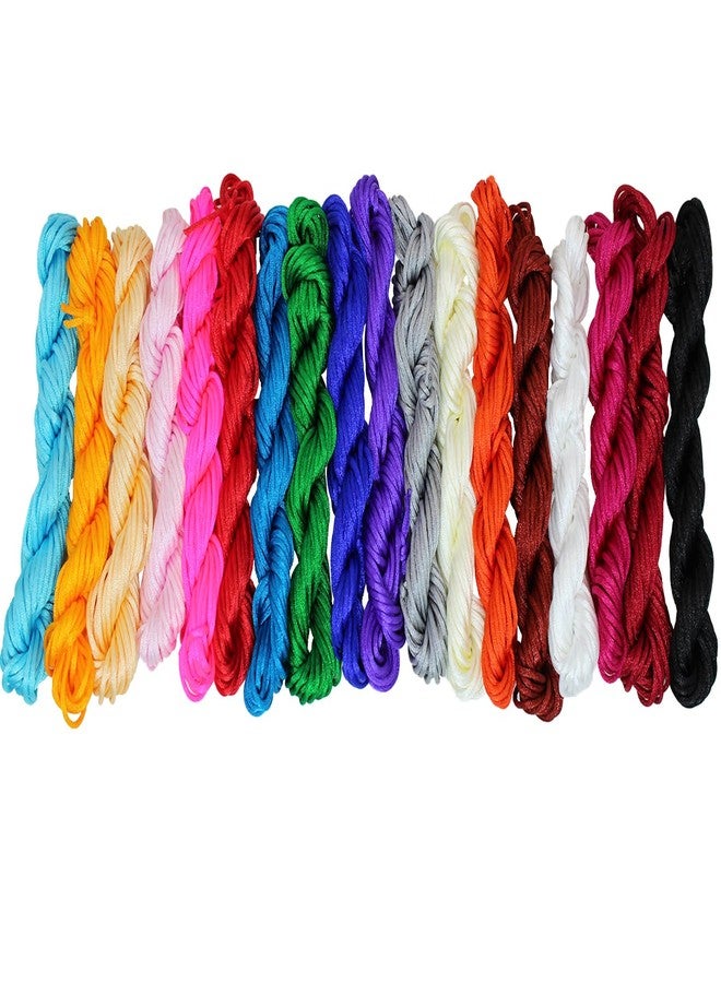 PAMIR TONG Assorted Nylon Satin Rattail Cord String 2mm Chinese Knot Beading Cord for Kumihimo, Bracelet, Necklace, Jewelry Mkaing & DIY Crafts 18 Colors 180 Yards. - Image 3