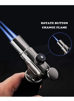 Honest Windproof Torch Lighter Butane Refillable Gas Lighter Double Jet Flame Adjustable (Butane Gas Not Included) for Bakhoor charcoal,Candle,Cooking,Camping,Baking,BBQ  - Image 2