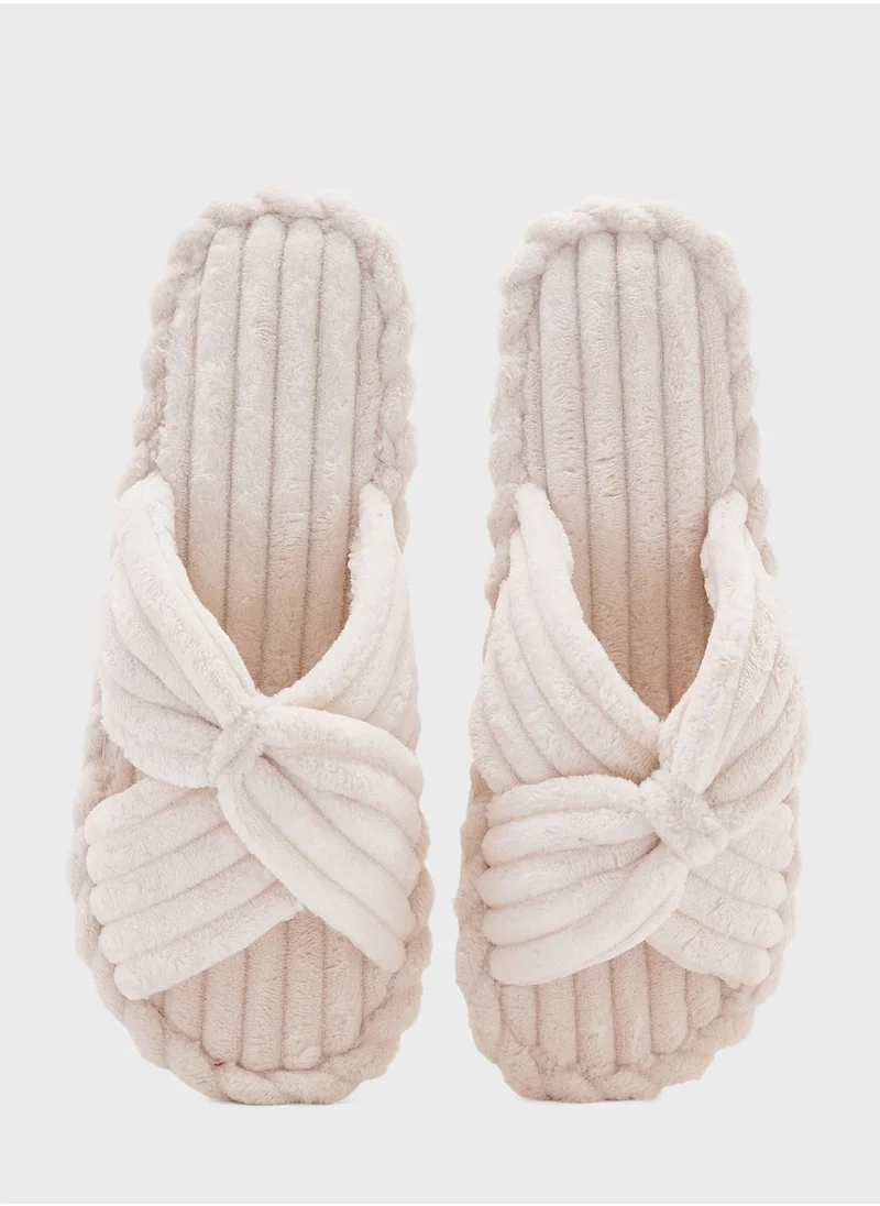 Ginger Bow Detail Bedroom  Slippers