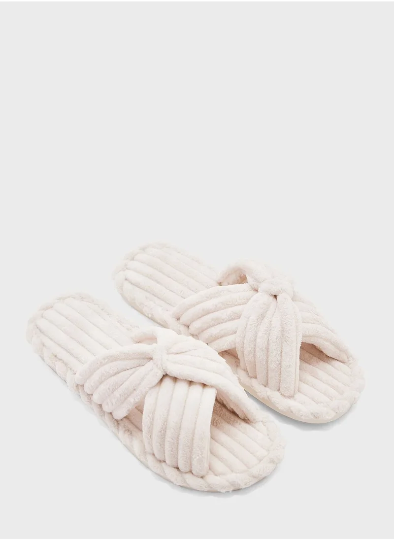 Ginger Bow Detail Bedroom  Slippers