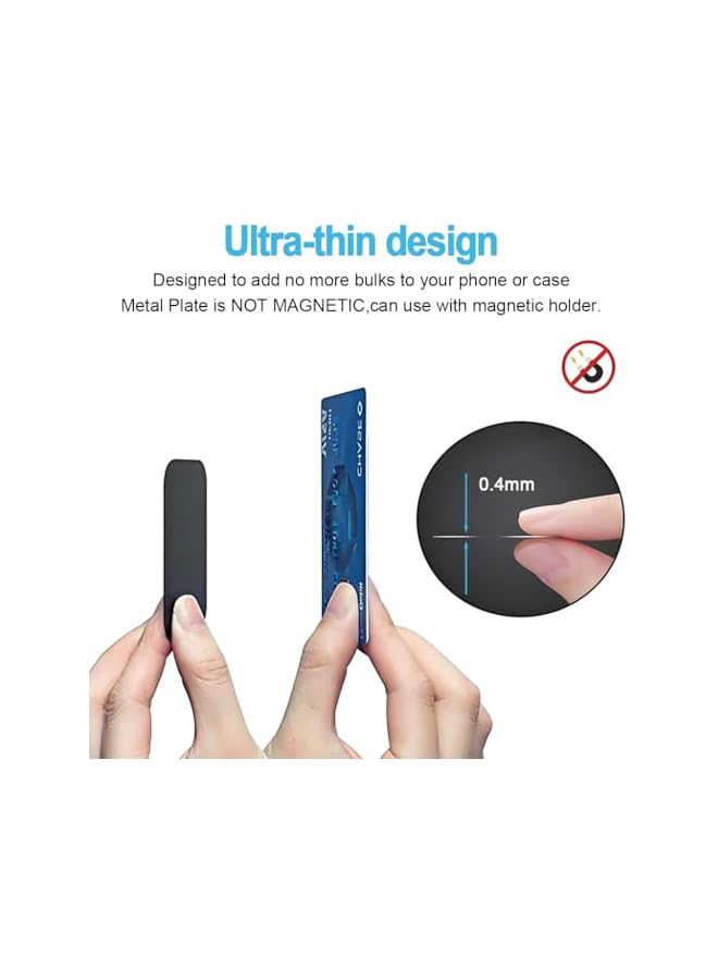 S-TOP 6Pcs Metal Plates for Wireless Charging, Thin Metal Plates for Magnetic Phone Mounts, 3.5cm Dia Round & 4x5.8cm Rectangle Metal Plates for Magnetic Phone Mount Car Phone Holder - Image 4