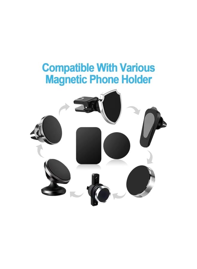 S-TOP 6Pcs Metal Plates for Wireless Charging, Thin Metal Plates for Magnetic Phone Mounts, 3.5cm Dia Round & 4x5.8cm Rectangle Metal Plates for Magnetic Phone Mount Car Phone Holder - Image 3