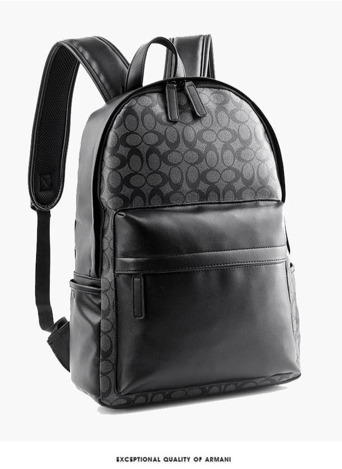 Generic - Leather Laptop Backpack for Men Wowen, School College Bookbag Casual Travel Daypack - Image 1