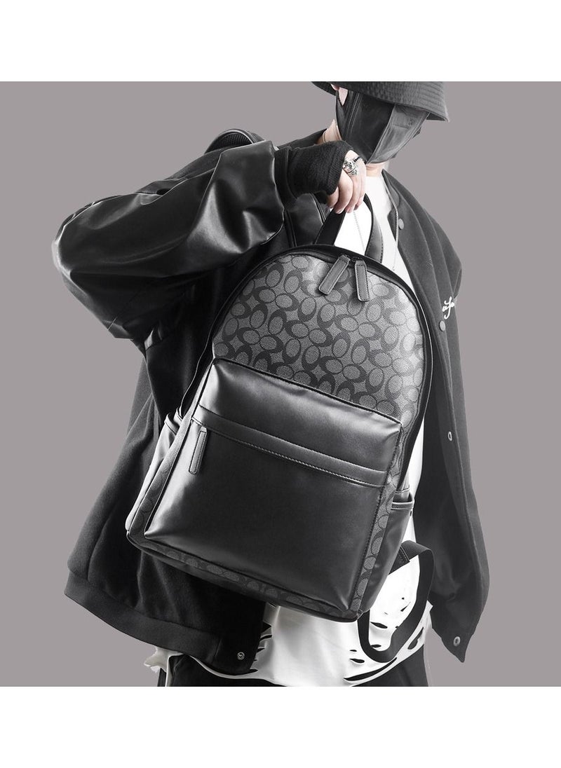 Generic - Leather Laptop Backpack for Men Wowen, School College Bookbag Casual Travel Daypack - Image 1