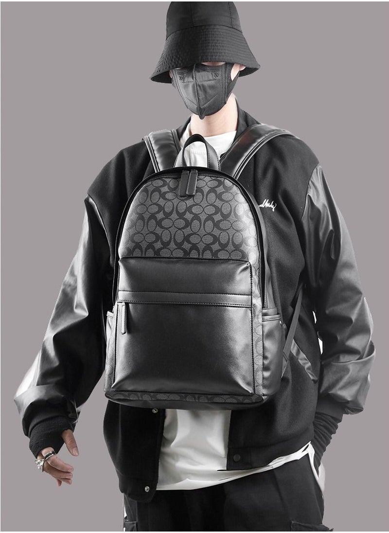 Generic - Leather Laptop Backpack for Men Wowen, School College Bookbag Casual Travel Daypack - Image 1
