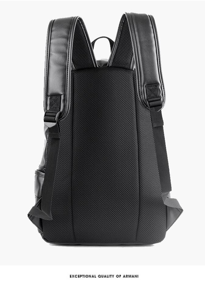 Generic - Leather Laptop Backpack for Men Wowen, School College Bookbag Casual Travel Daypack - Image 1