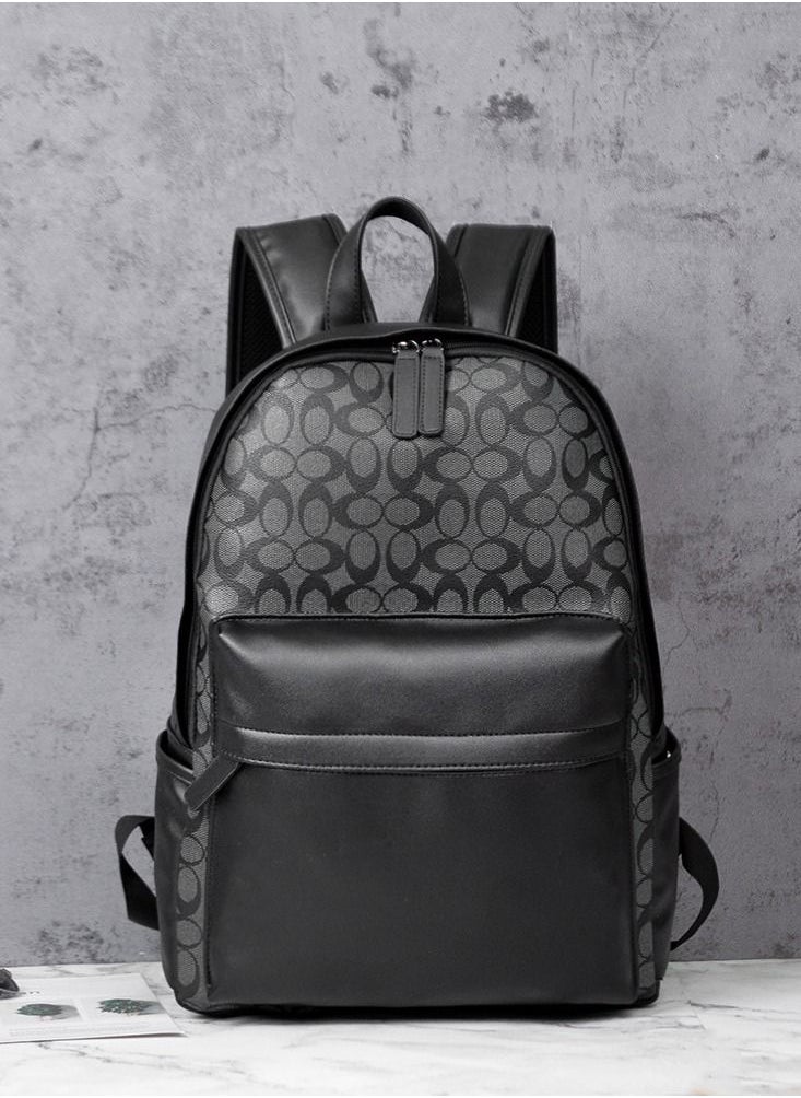 Generic - Leather Laptop Backpack for Men Wowen, School College Bookbag Casual Travel Daypack - Image 1