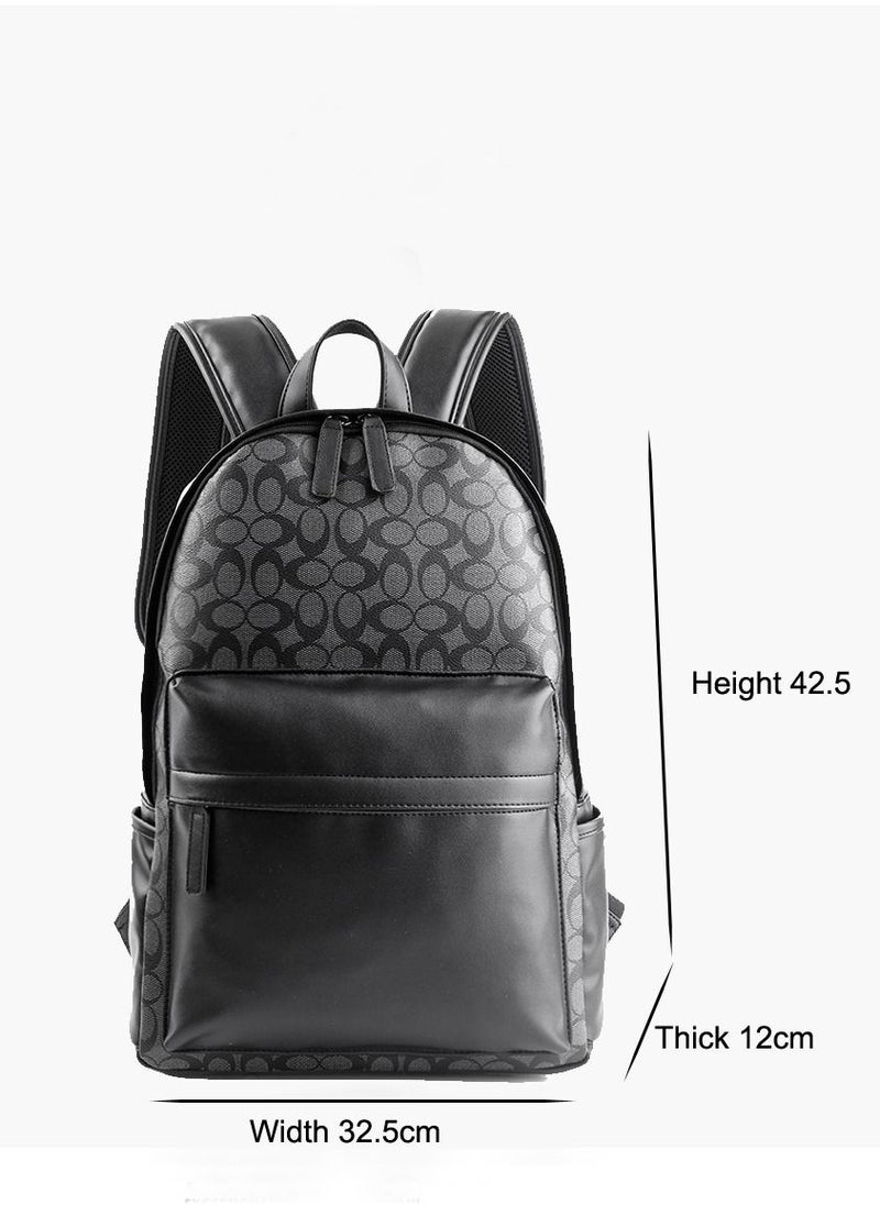 Generic - Leather Laptop Backpack for Men Wowen, School College Bookbag Casual Travel Daypack - Image 1