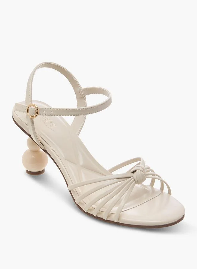 Celeste Women Stylised Heel Ankle Strap Sandals