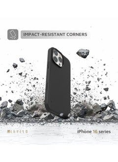 LEVELO Iris Magsafe Liquid Silicone Case For iPhone 16 Pro  Max/ Hybrid Construction / Impact Resistant Corners- Black  - Image 3