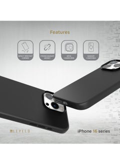 LEVELO Iris Magsafe Liquid Silicone Case For iPhone 16 Pro  Max/ Hybrid Construction / Impact Resistant Corners- Black  - Image 2