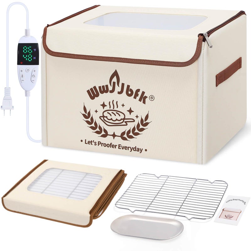 Wwyybfk Bread Proofing Box Foldable Dough Proofer Box with 68-131℉ Temp Control & 99H Timer for Sourdough, Bread Baking, Pizza, Yogurt, Kombucha, Space-Saving & 6-Layer Fabric - Image 1