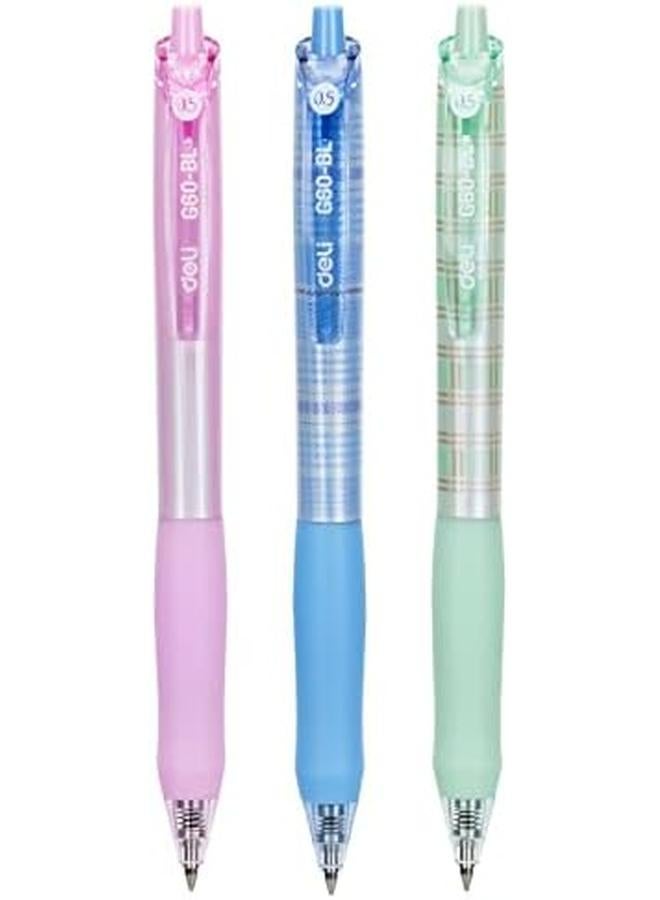 Deli Eg60 Bl 0.5 Mm Size Premium Comfort Grip Quick Dry Bullet Tip Gel Pen 12 Pieces Set Blue - Image 2