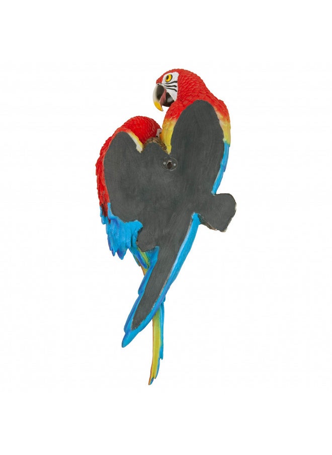 Design Toscano Tropical Scarlet Macaws Wall Sculpture, 22 Inch, Full Color
