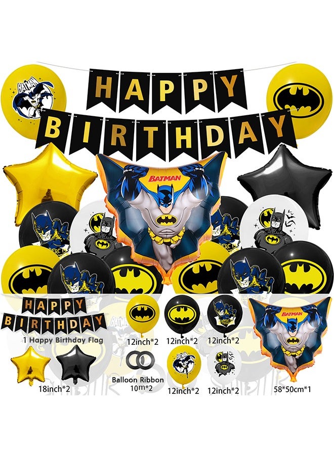 Batman Party Decorations, Birthday Decorations, Balloons Banner, Batman Tablecloth Birthday Party Supplies  - Image 1