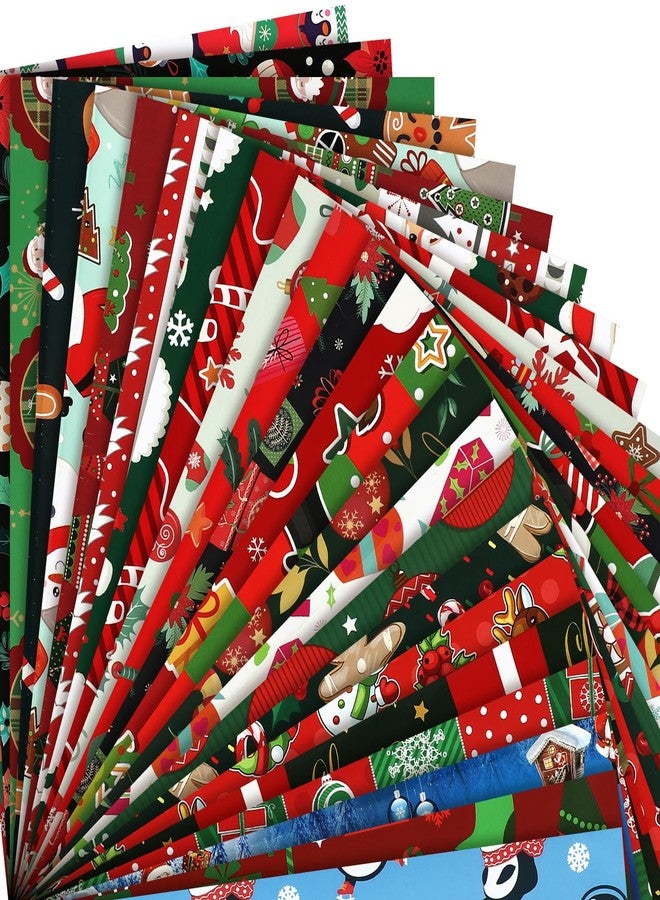 Cholemy 72 Sheets Christmas Gift Wrapping Papers 20" x 29" Holiday Santa Candy Canes Tree Snowflakes 24 Designs Gift Wrapper Folded Xmas Wrapping Sheets for Holiday, Party, Celebration, Folded Flat - Image 1