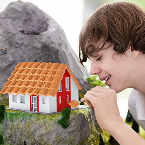 Charniol Miniature Roof Tiles Model Building Set Dollhouse Shingles Clay Roof Tiles for Model Fake Landscape Accessories for Crafts Project Shed DIY Kitchen Garden Diorama Roofing - Image 5