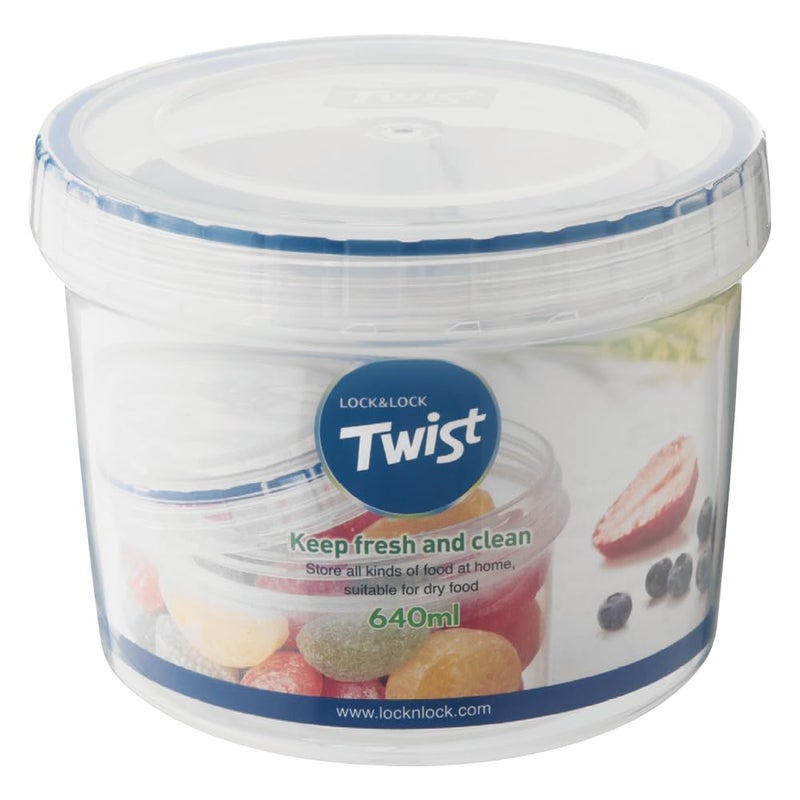 LocknLock LOCK & LOCK Easy Essentials Twist Food Storage lids/Airtight containers  BPA Free  Short-22 oz-for Fruits  Clear  - Image 1