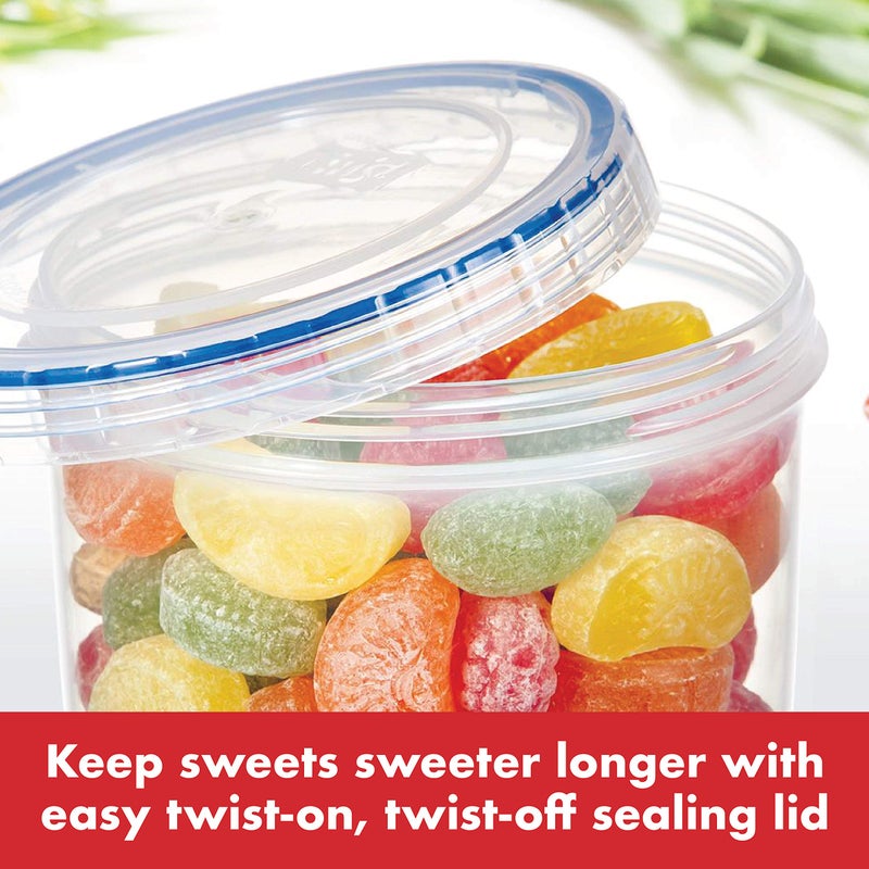 LocknLock LOCK & LOCK Easy Essentials Twist Food Storage lids/Airtight containers  BPA Free  Short-22 oz-for Fruits  Clear  - Image 3