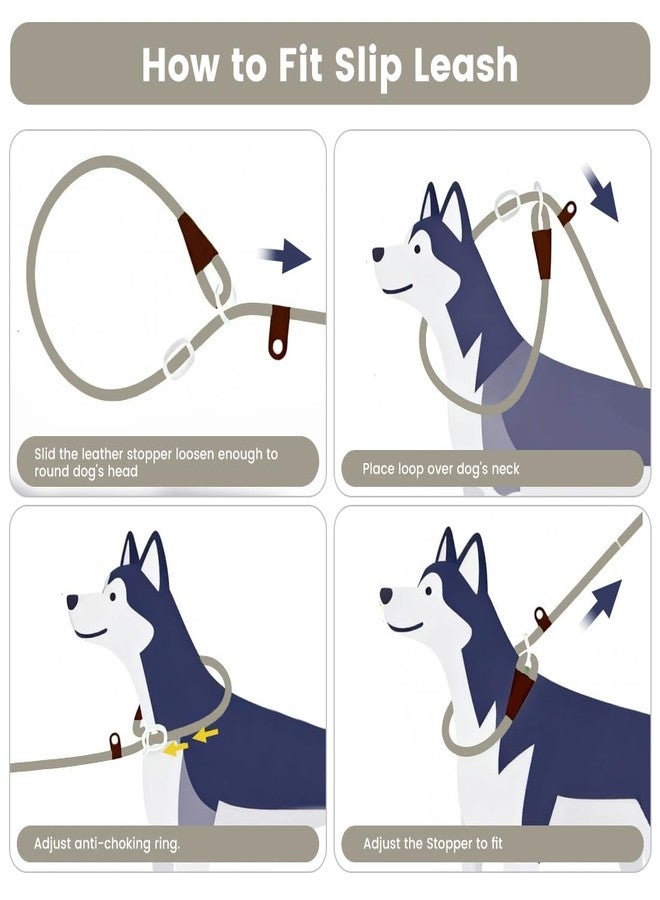 nets Tribe 6 FT Dog Leash for Large, Medium Dogs, Heavy Duty Dog Lead with Leather Tailor Connection, No Pull Training Lead Durable Rope Slip Leash, for Outside Walking, Playing, Camping, Yard (Light Brown) - Image 4