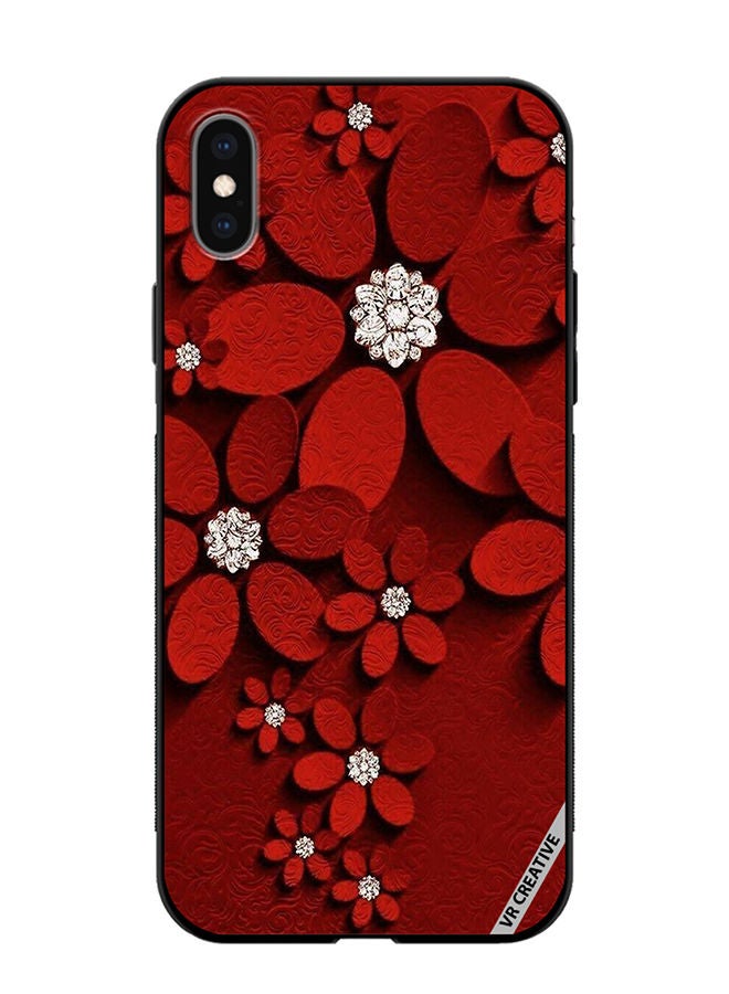VR CREATIVE غطاء حماية لجهاز آبل آيفون XS ماكس بتصميم زهور متعدد الألوان - Image 1