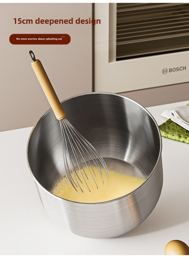 304 Stainless Steel Basin Baking Tools Deepening Egg Bowl Cake Container Special Baking Cream Mixer-Colour:Medium Food Grade 304 Stainless Steel—21cm+ 8inch Chiffon Cake Mold  - Image 2
