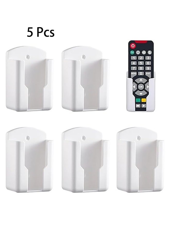 حامل التحكم عن بعد 5 جهاز كمبيوتر شخصي ، منظم التحكم عن بعد ذاتي اللصق الجدار ، منظم صندوق التخزين للكشك الليلي ، جنب السرير ، أو المساحات الصغيرة ، يحافظ على أجهزة التحكم عن بعد نظيفة وفي متناول اليد (أبيض) - Image 1